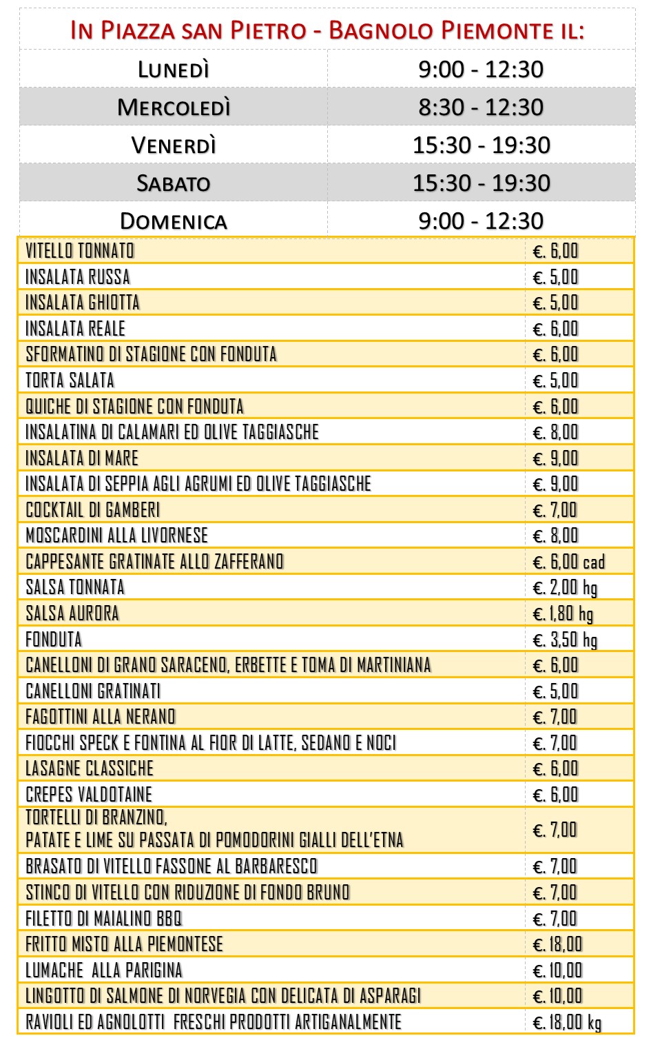 prodotti gastronomia